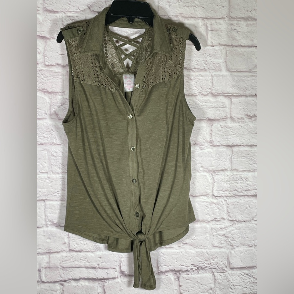 Olive Green Sleeveless Top L